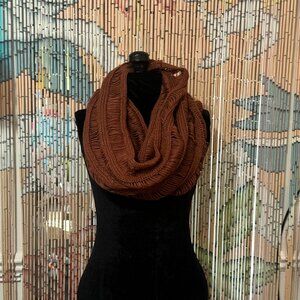 1937 Accessories Knit Tube Snood Scarf, Wool Alpaca Blend, Unisex, OS, Cinnamon
